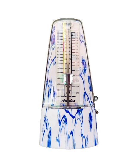 Wholesale Plastic Pyramid traditional Music Mechanical Metronome blue and white porcelain Metronomes Piano Violin Guitar Music Instrument