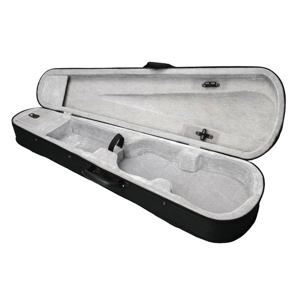 New Durable Cloth Fluff Triangle Shape Case with Silver Gray Lining for 4/4 Violin Black