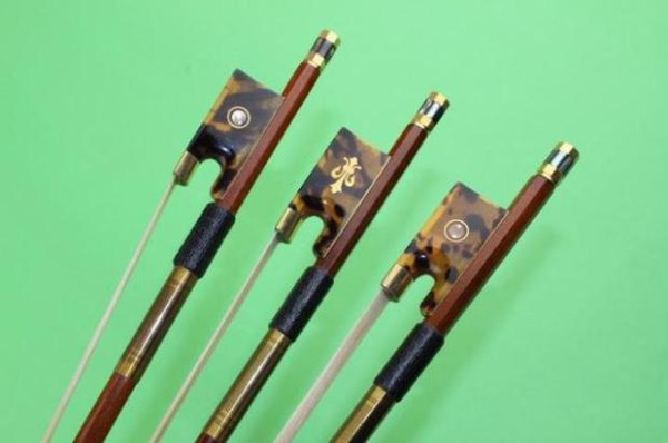 Violin bow top Green Sandalwood Siberia quality violin bow horsetail bow rod elastic foot