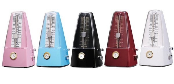 Wholesale Plastic Pyramid traditional Music Mechanical Metronome with clock Artsilva Music Metronomes Piano Violin Guitar Music Instrument