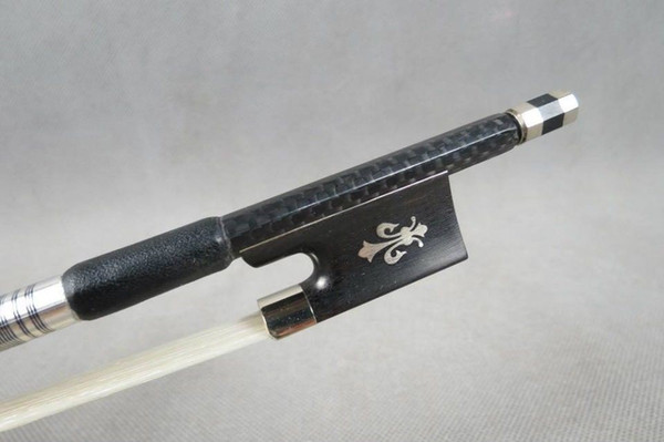 1 pcs strong plaid black Carbon fiber violin bow 4/4 round Stick