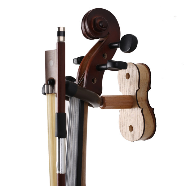 Wood Violin Hanger with Bow Peg - Hardwood Home & Studio Wall Mount Hanger - Ash Wood