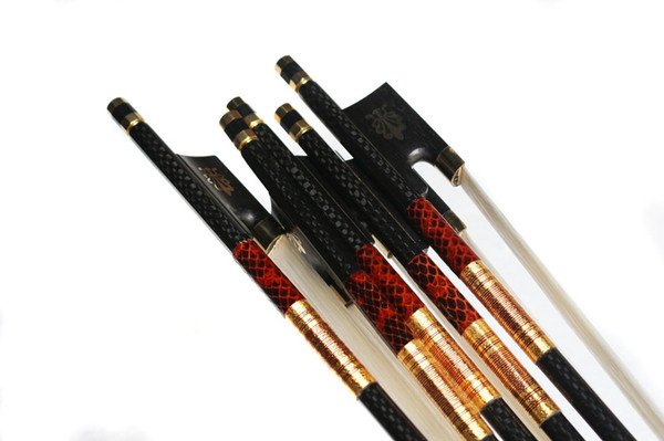 5pcs Violin Bow 4/4 Top Grade Carbon Fiber Bow Straight Pernambuco Level