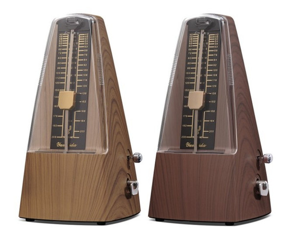 Wholesale Plastic Pyramid traditional Music Mechanical Metronome mahogany oak color Music Metronomes Piano Violin Guitar Music Instrument