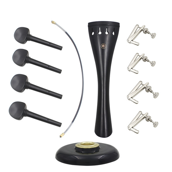 Cello ebony accessories suit tail cord + string board +4 knob +4 fine-tuning + metal eye skid pad