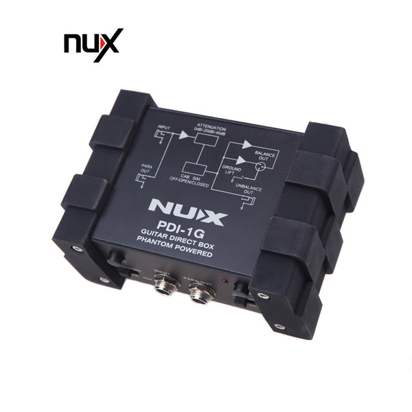 NUX PDI-1G Guitar Direct Injection Phantom Power Box Audio Mixer Para Out Compact Design Metal Housing guitar kit