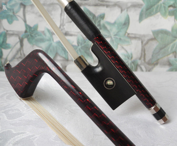 Details about Genuine red carbon fiber violin bow ebony frog abalone 4/4, light flexibility