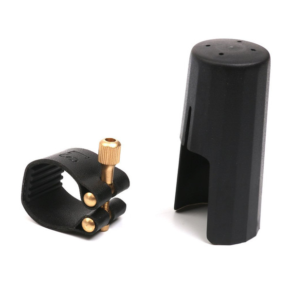 Plastic Clarinet Mouthpiece Cover With pu-leaf screw Black