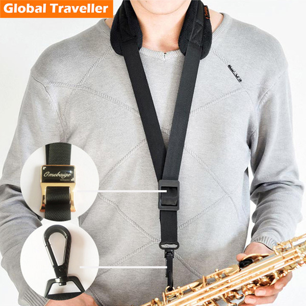 Wholesale- 1 piece professional cosy design lock hook Sax Strap widen Saxophone Neck Strap Harness for Alto(Eb) & Tenor(Bb) Saxophone use