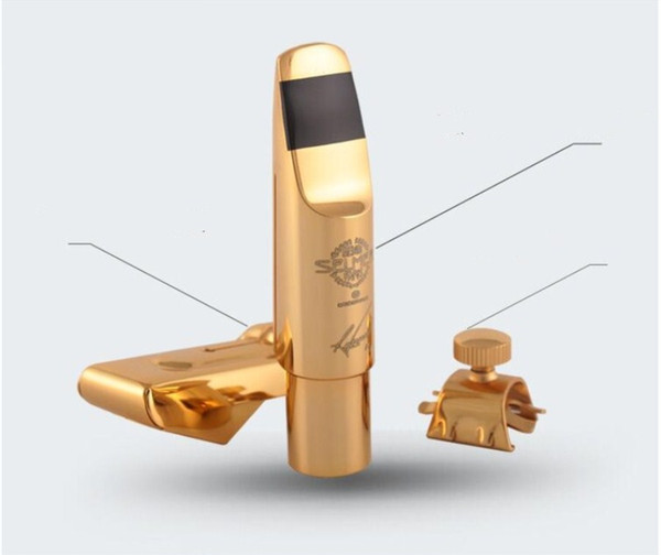 Professional Selmer 54 New Metal mouthpiece alto saxophone / tenor saxophone / Soprano saxophone 5--9 number Gold-plated 24K Free shipping