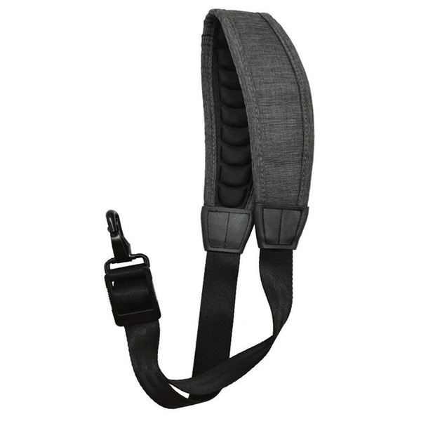 SPMI-Saxophone Strap Alto Tenor Bari Soprano Sax Neck Strap Pressure Reducing Soft Padded with Metal Hook Dark Grey