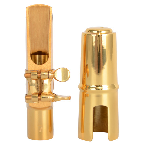 A2 Plated Alto Saxophone Metal Mouthpiece Cap Ligature Gold Alto Facing #7 for Woodwind Accessories Parts