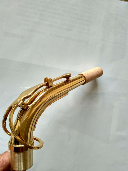 High Quality Saxophone Musical Instrument Accessories Brass Gold Lacquer Alto Saxophone Bend Neck Sax Connector 24.5mm