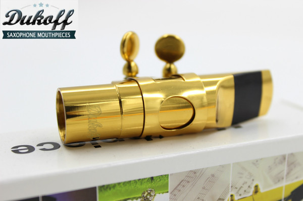 New Dukoff Metal Gold Lacquer Mouthpiece for Alto Tenor Soprano Saxophone High Quality Sax Nozzle Size 5 6 7 8 9Instruments Accessories