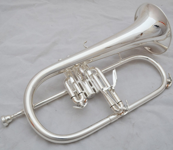 Brand New Professional Bach Flugelhorn BH-950S Silver Plated With Case Profession Flugelhorns Bb Yellow Brass Bell