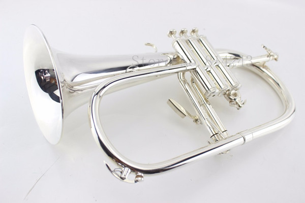 High Quality American Flugelhorn Silver-plated B Flat Bb Professional Trumpet Top Musical Instruments In Brass Trompete Horn