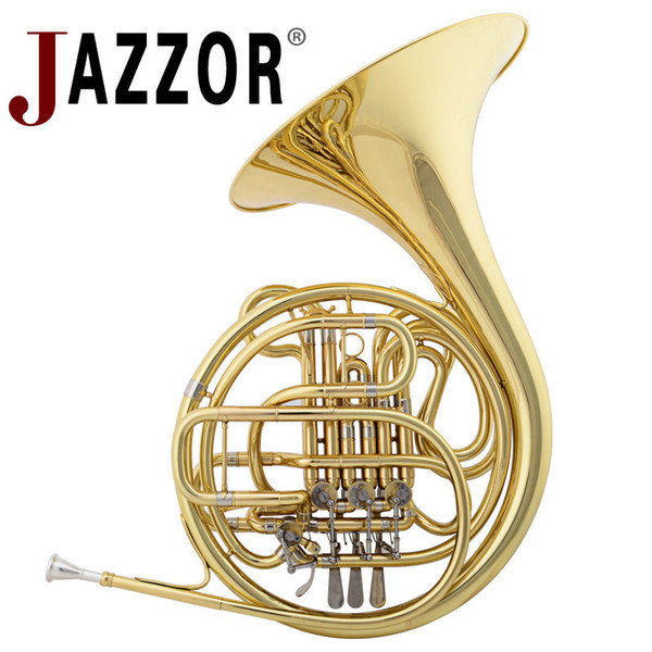 JAZZOR JZFH-310 4-key Double French Horn Entry Model, Bb/F Wind Instruments French Horns with mouthpiece