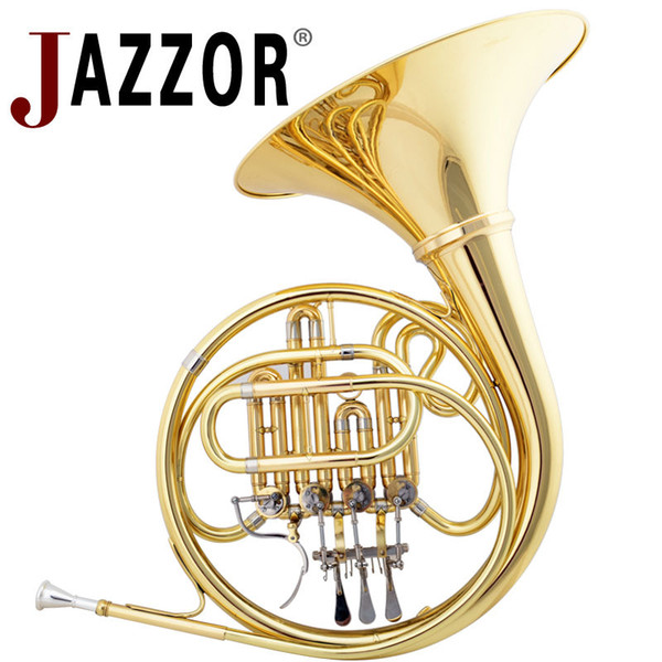 Professional French Horn JAZZOR JZFH-210 4 key brass Horn Single-Row Split B Flat Wind Instruments & French horn mouthpiece