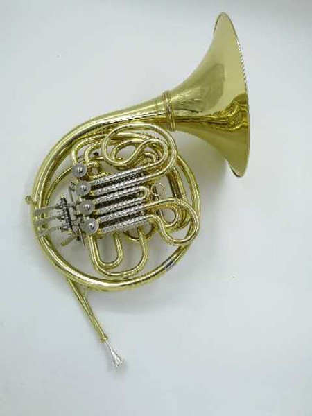 Double Row 4 Key B to F Tune French Horn Brand Quality Musical Instrument Gold Lacquer Can Customize Logo French Horn With Case