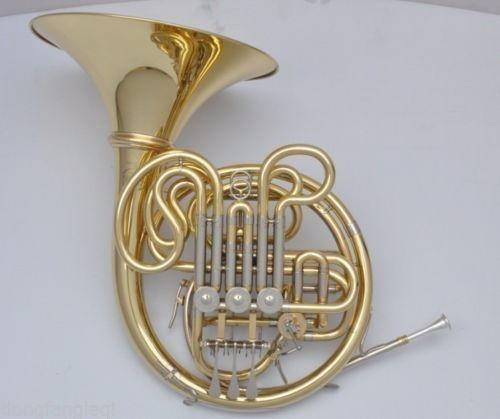 New High Quality Gold Lacquer 4 Keys French Horn Bb / F Tone Musical Instrument With Case Free Shipping