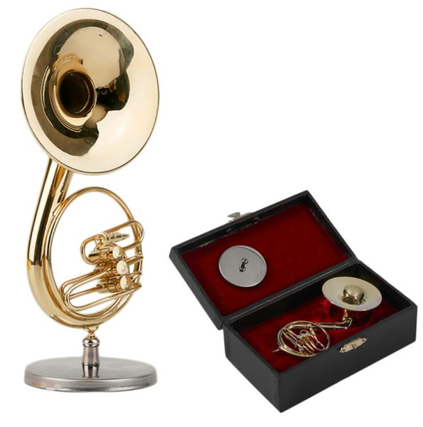 Golden Mini Sousaphone Small Size Music Instrument Ornament Music Model Miniature Sousaphone Instrument Model Best Gift