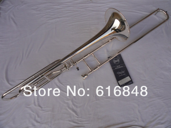Bach 42BO Silver Plated Brand Good Quality Bb / F Tone Sandhi Tenor Trombone Music Instrument For Students Free Shipping