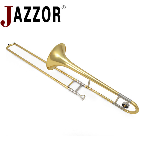 Professional JAZZOR JYTB-E100 Alto trombone B Flat Gold lacquer brass trombone Wind instrument with trombone mouthpiece and caseProfessional