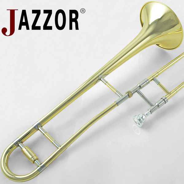 Professional JAZZOR JYTB-E100 Alto trombone B Flat Gold lacquer brass trombone Wind instrument with trombone mouthpiece and case