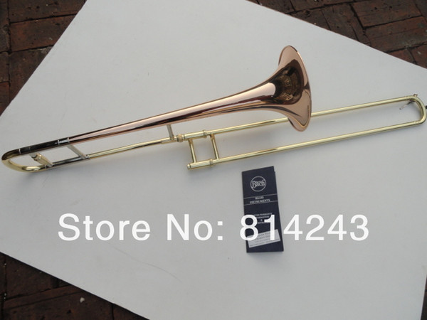 New Bach B Flat Tenor Trombone Performance Musical Instrument Phosphor Copper Body Gold Lacquer Surface High Quality Bb Trombone With Case