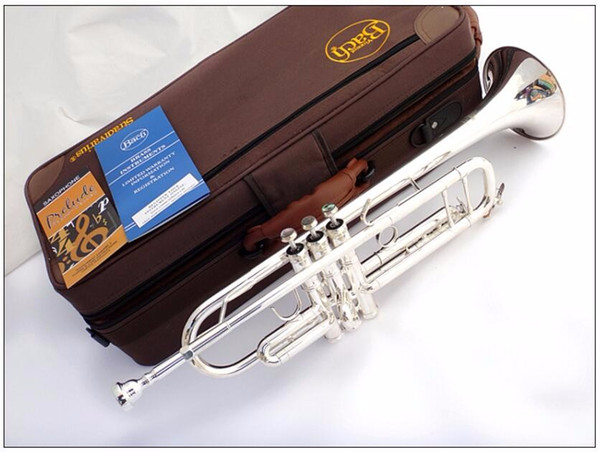 New FREE Senior Bach Silver Plated Bach Trumpet LT180S-43 Small Brass Musical Instrument Trompeta Professional High Grade.