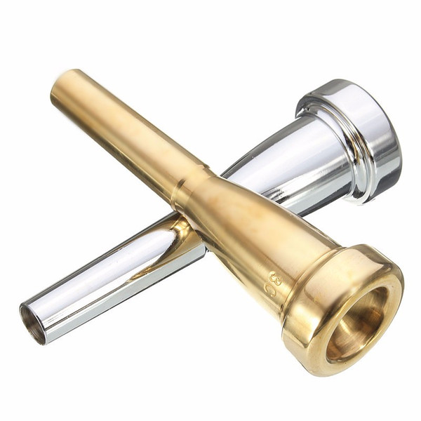 Wholesale-New !!! High Quality 2 Colors Silver/Gold Trumpet Mouthpiece 3C Size For  For Bach