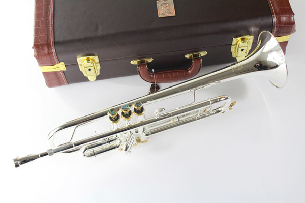 Wholesale- Free Shipping Brand New Stradivarius Trumpet LT180s 37 Silver Plated 180S37