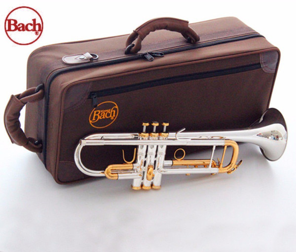 New Bach LT180S-72 Bb Trumpet Instruments Surface Golden and Silver Plated Brass Bb Trompeta Musical Instrument