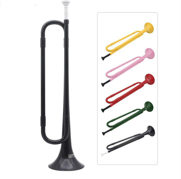 B Flat Bugle Cavalry Trumpet Environmentally Friendly Plastic with Mouthpiece for Band School Student Free Shipping