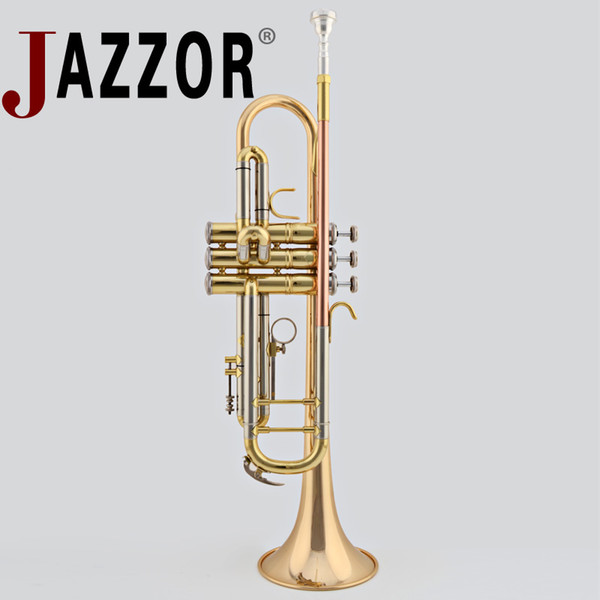 JAZZOR JBTR-410 B flat trumpet Gold lacquer phosphorus&copper wind instruments