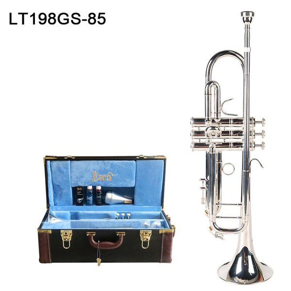 American Original Bach trumpet LT198GS-85 B falt Silver Plated trumpet horn musical instrument professional trompete Mouthpiece