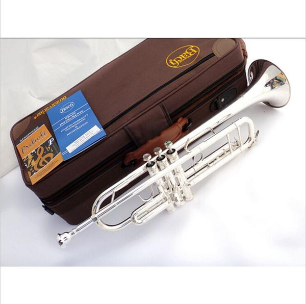 Wholesale-Senior French Bach Silver Plated Bach Trumpet LT-180S-43 Small Brass Musical Instrument Trompeta Professional High Grade.