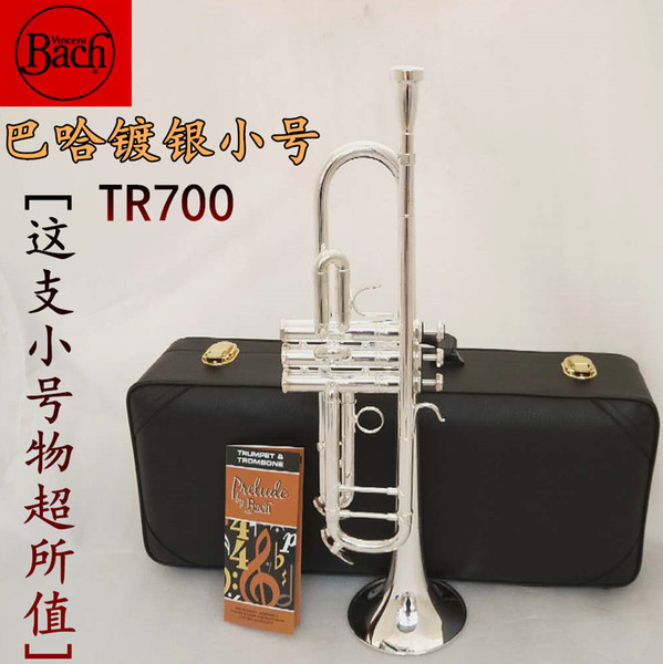 Trumpet BACH Brass Sliver Coating Bb Musical Instruments For Band Good Quality Trumpet TR-700