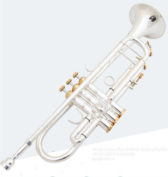 2018 Senior Bach Silver plating Bach Trumpet LT190S-77 B flat Small Brass Musical Instrument Trompeta Professional High Grade.