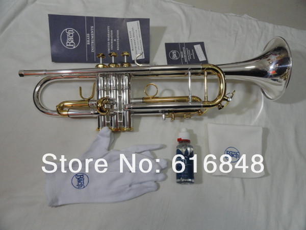 High Quality Bach LT180S 72 Silver Plated Brass Bb Trumpet Imported Technology Brass Professional Musical Instruments With Case