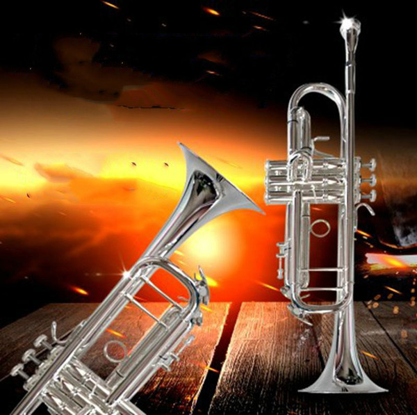 2017 New Top Bach trumpet silver plated silver LT197S-100 silver plated Bach small Musical instruments professional