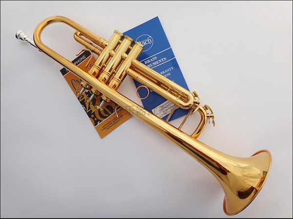 New High quality TR-190GS gold-plated Bb Trumpet B Flat Professional Musical Instruments Brass Bugle Trompete Free Shipping