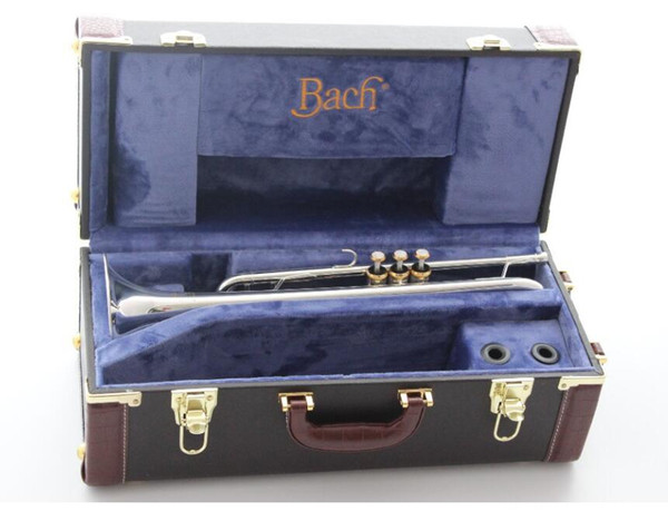 Bach Silver Plated Trumpet LT197S-100 Trumpet Engraved with Original Blue Case Bb Tone Musical Instruments