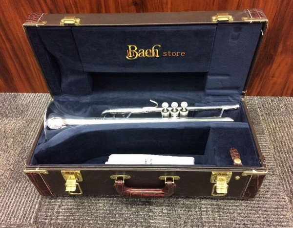 Beginner Bach Silver Plated Trumpet 37 Trumpet with Blue Case Bb Tone Musical Instruments