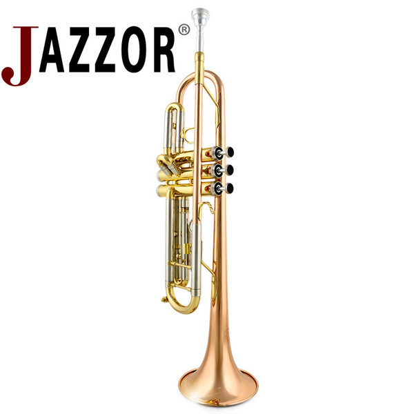 Professional JAZZOR JYTR-M300G Trumpet Gold lacquer B Flat Bb Trumpet with mouthpiece & Hard case high quality wind instruments