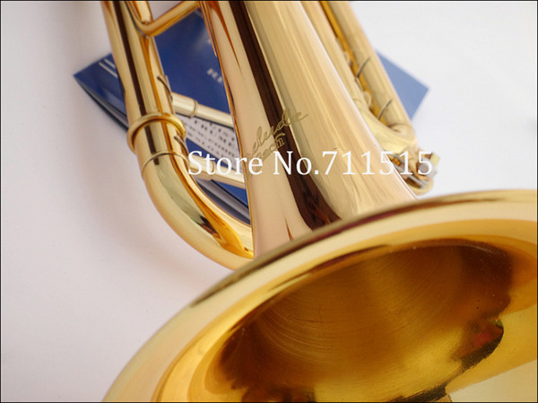 Profissional Vincent Bach Brass Bb Trumpet TR-180GS Bb Gold Lacquer Trumpete Instrumentos Trompeta Case Mouthpiece 7c