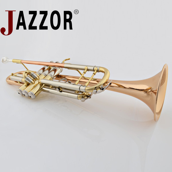 JAZZOR JBTR-430 professional B flat trumpet phosphorus-copper trumpet mouthpiece hard case wind instruments