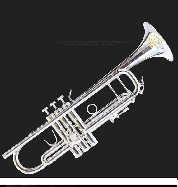 YZ-37S silver plated trumpet musical instrument drop B one integrated speaker carved beginner band promotions With case free shipping