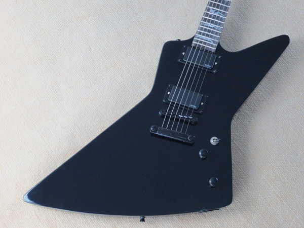 Rare Guitars James Hetfield Black Explorer Electric Guitar Man to Wolf MOP Fingerboard Inlay EMG Active Pickups Black Hardware