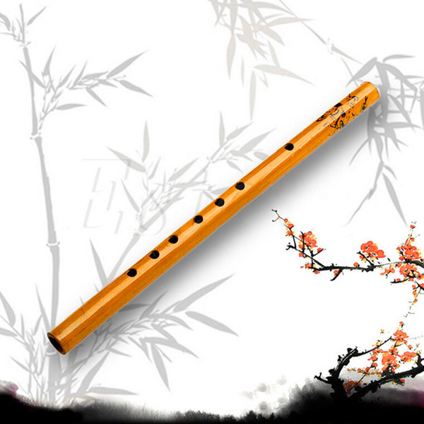 1PC Chinese Traditional 6 Holes Bamboo Flute Vertical Flute Clarinet Student Musical Instrument Wooden Color